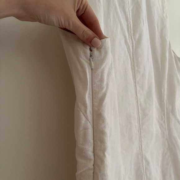 Abercrombie & Fitch Linen Blend Mini Shift Dress White Size M Tall - Picture 10 of 11